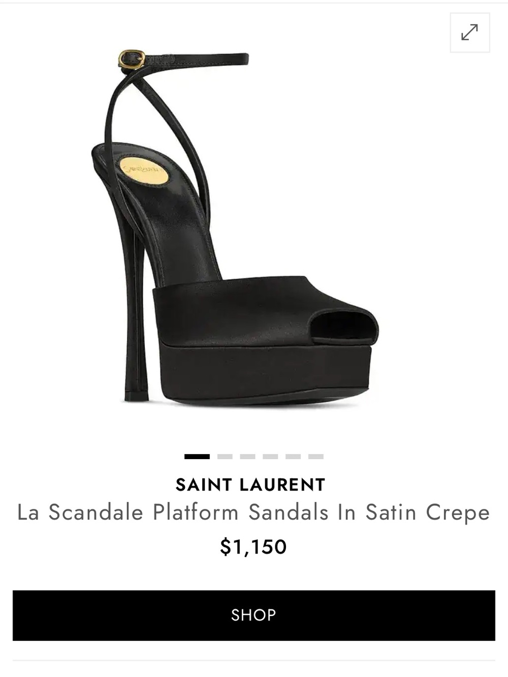 Saint Laurent satin Peep-Toe Ankle Strap Heels